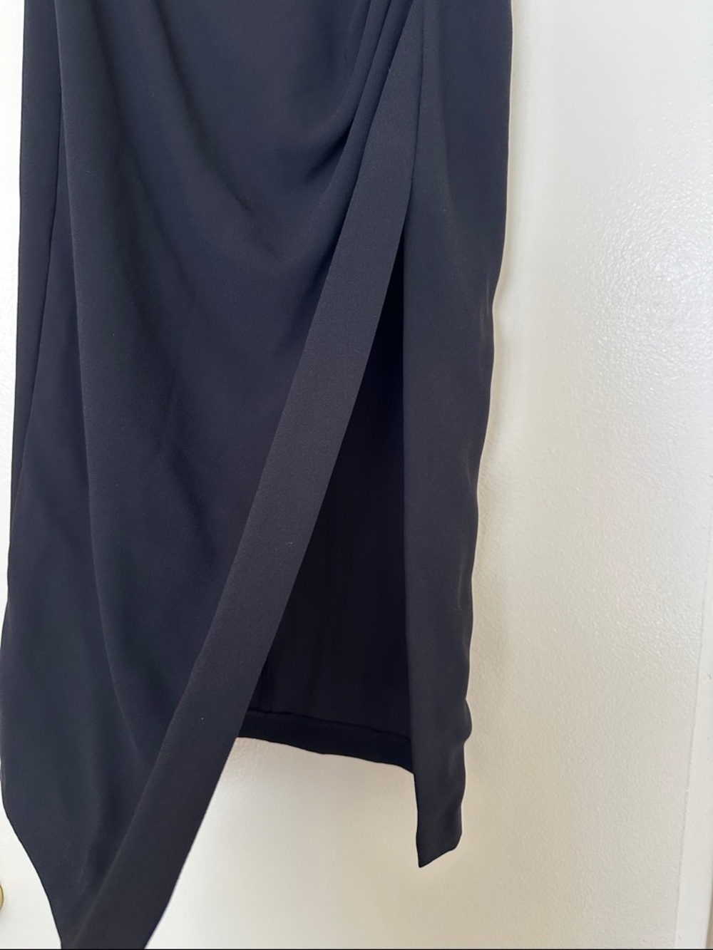 Zara Black Maxi Skirt With Side Drape - Picture 2 of 4